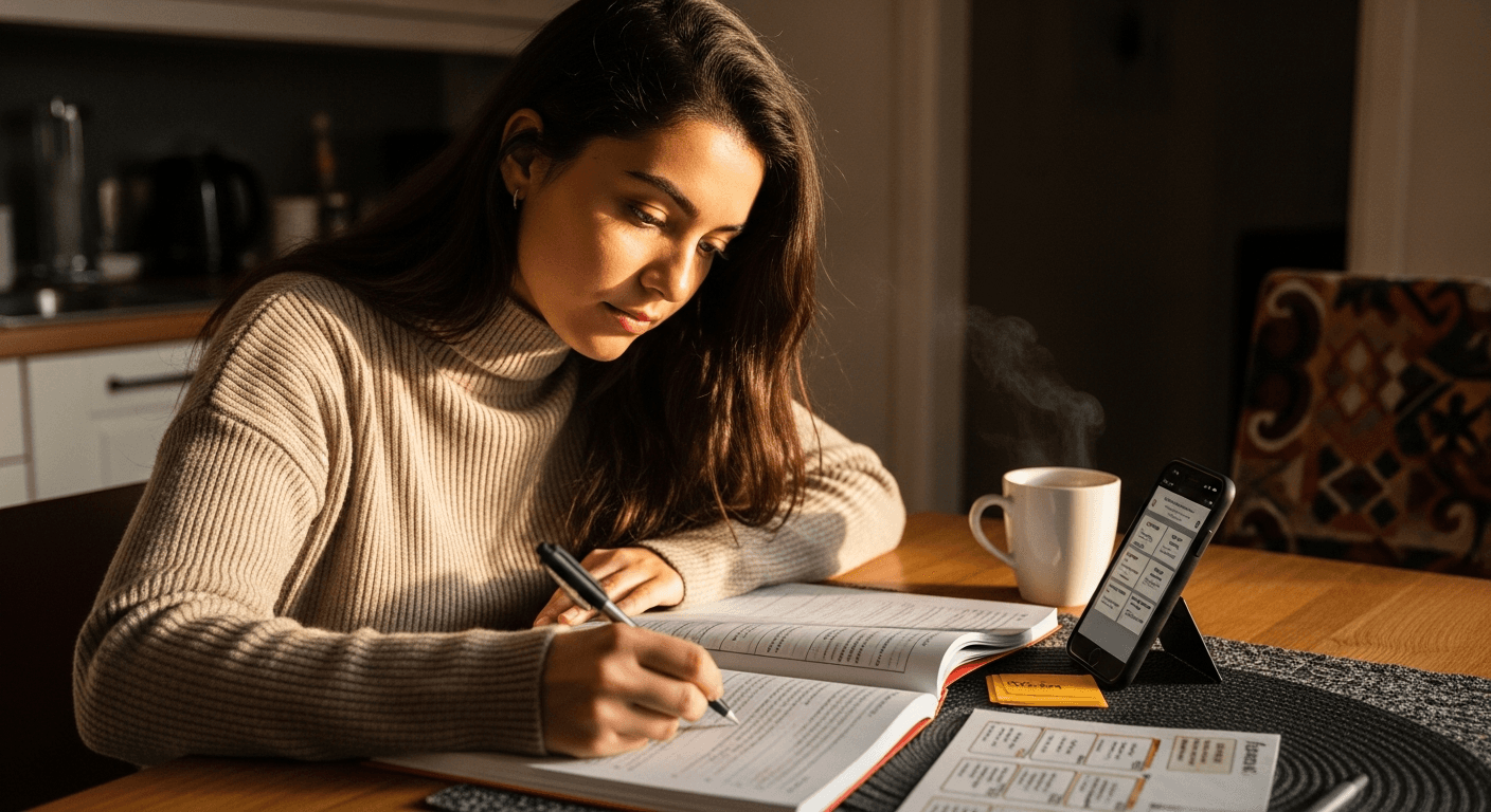 Person studying German