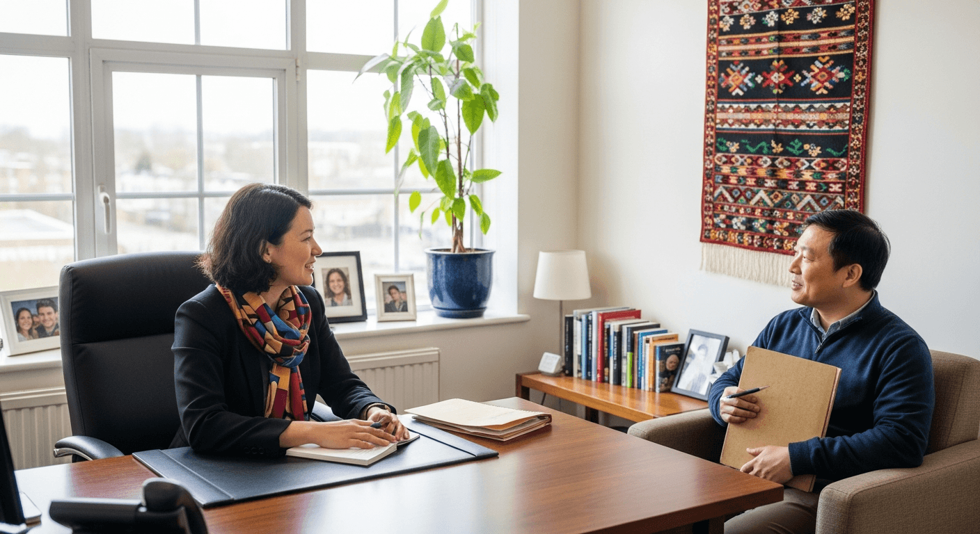 Sylum-Berater hilft Einwanderer bei Behördengängen und Dokumenten in Deutschland